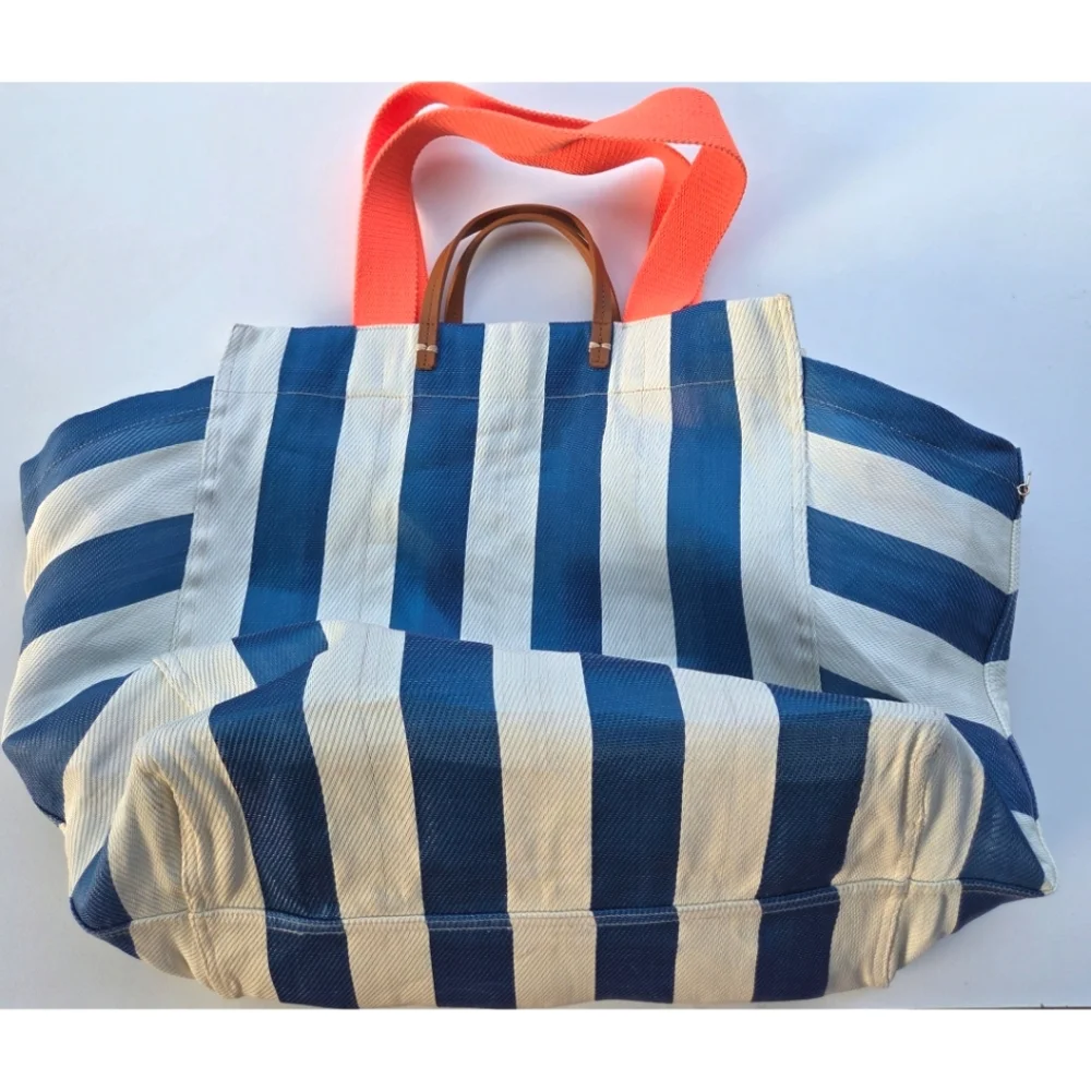 Clare V. Beach Tote Azul Shell No Clutch Rare - Picture 6 of 16